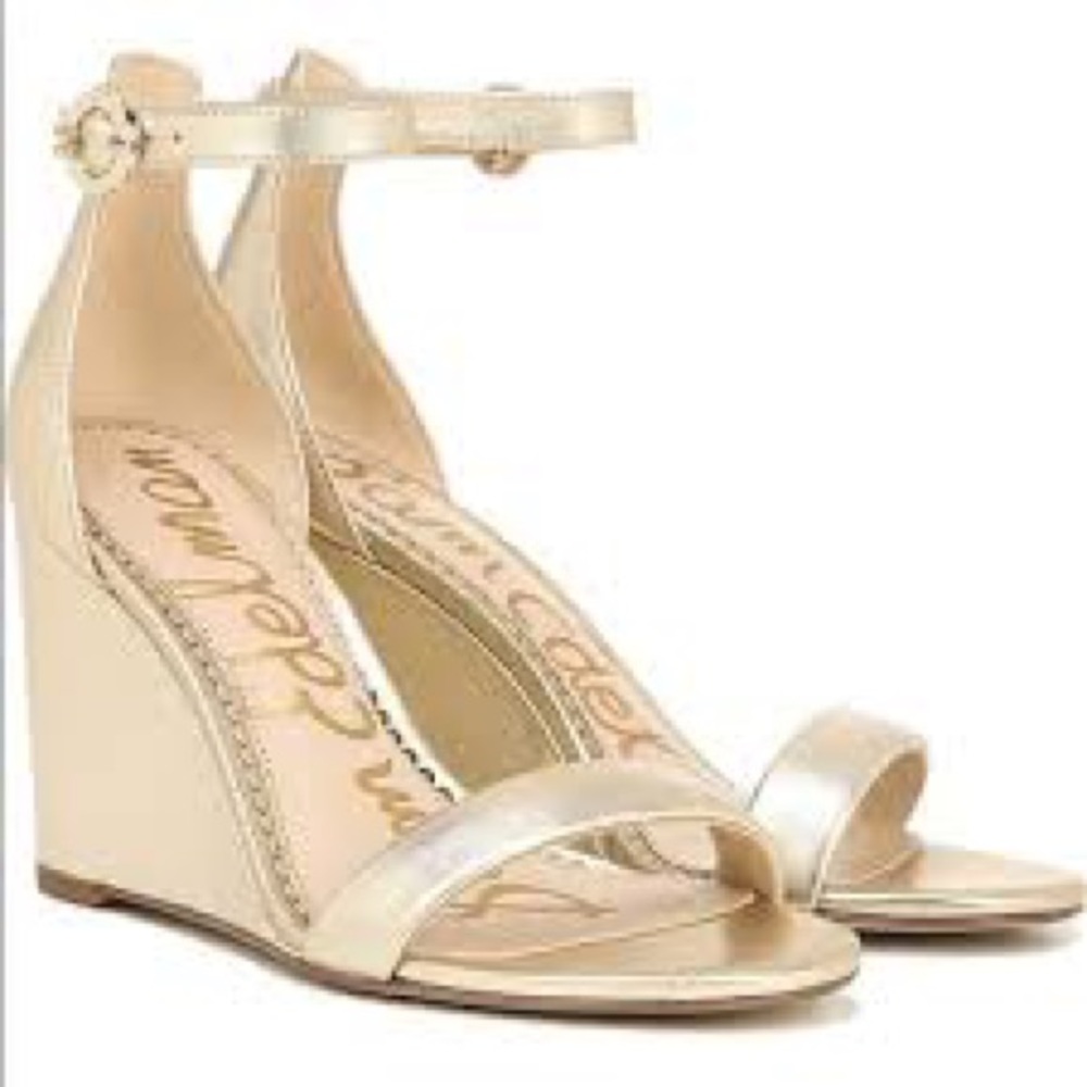 Sam Edelman NEESA size 8.5 gold wedge sandals